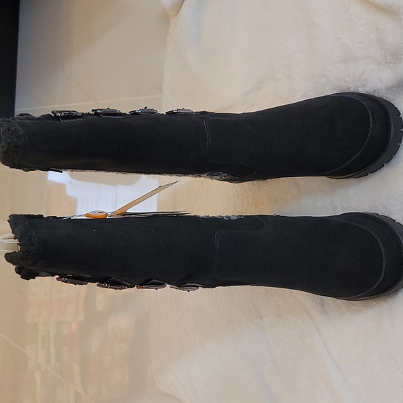 10 )Sporto® Kara Waterproof Suede Tall Boot with Sweater Detail - Picture 5 of 8